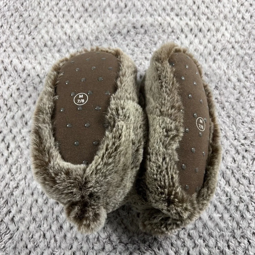 Cat Jack Kids Toddler Slippers‎ Bear Face Brown Size Medium  7/8 NWT